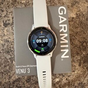 Garmin Venu 3 Silver and White Smartwatch